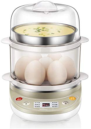 EXENXA Steamer Electric Egg Boiler Mini Double Layer 14 Eggs Steamer Egg Corn Milk Steamed Cooker Kitchen Appliances 350W Kitchenware