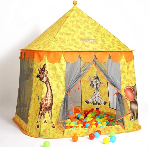 STLOVe® Kinder Spielzelt, Kinderspielzeug Zelte für Kinder, Pop Up Kinder Fort Spielhaus, Customized Tiere Kinder Ball Pit für Kleinkinder Zelte, Outdoor&Indoor Zelte für Kinder(nicht enthalten Bälle)