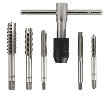 Auger Bit 6pcs / 9pcs Windeisen-Set mit metrischem Gewinde Verstellbarer T-Griff Windeisen M3-M12 Gewindebohrer Bohrer T-Typ Windeisen (Color : 6pcs Set)