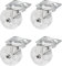 SOTECH 4 Stück Design Lenkrollen SHIFT Rollen-Ø 50 mm transparent, belastbar bis 140 kg (35 kg pro Möbelrolle), Höhe 64 mm