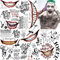 EGMBGM 5 Blatt Gruselig Joker Tattoos Männer Frauen Klebetattoos Erwachsene, Halloween Schminke Gesicht Make UP Kostüm, Fake Gefangener Clown Temporäre zum Aufkleben Festival Must Haves
