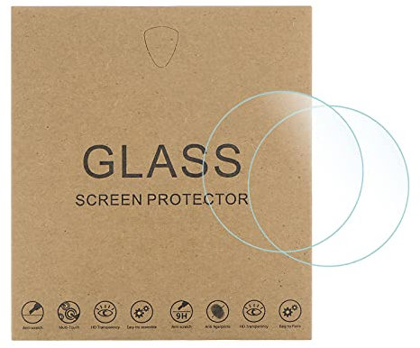 sourcing map 5uds Reloj Cristal Pantalla Protectores 32mm Violeta Templado Vidrio Alto AL Antideslumbrante 9H Dureza 2.5D Anti-rasguño Antiexplosión Inteligente Reloj Pantalla Protección