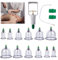 Cupping Ventouse Ensemble, 12pcs Tasses Ensemble de Ventouses Vide Ventouses Kit de Massage avec Pompe à Vide avec Aimants Thérapeutiques Ventouses de Massage pour Soulager les Douleurs