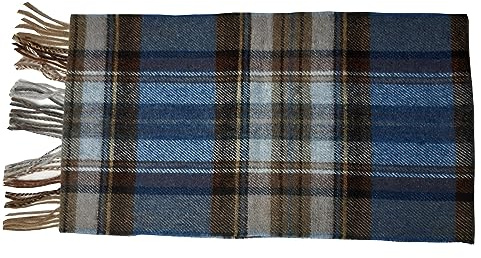 McLaughlin's Irish Shop Irischer John Hanly-Webschal mit mehrfarbigem Karomuster.Lammwolle. Extralang.