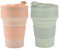 2 Stück Faltbarer Becher, Faltbarer Kaffeebecher, Faltbare Reisebecher, Reise-Campingbecher, Silikon-Faltbecher, Tragbare Silikon Becher, Wasserbecher Faltbar, Bpa-Frei, Geeignet für Camping (350ml)