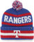 47 MLB Mütze für Erwachsene, offizielles Lizenzprodukt, Bering, Sport, Strickmütze mit Bommel, für kaltes Wetter, Texas Rangers, Einheitsgröße