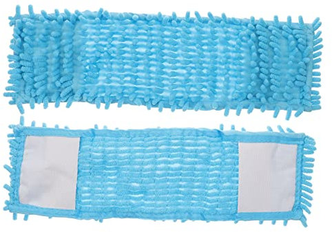 Amosfun 2 Stück Blaues Chenille Ersatz Wischmopptuch Moppzubehör mit Weichem Stoff und Hoher Reinigungsleistung für Parkett und Ecken