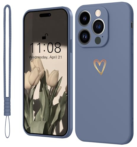 Mitetabo für iPhone 12 Pro Hülle Handyhülle iPhone 12 Pro Gold Liebesherz, Mädchen Case Weich Silikon Slim Stoßfest Kratzfeste Süßes Gold Love Schutzhülle für iPhone 12 Pro 6.1 Sterngrau