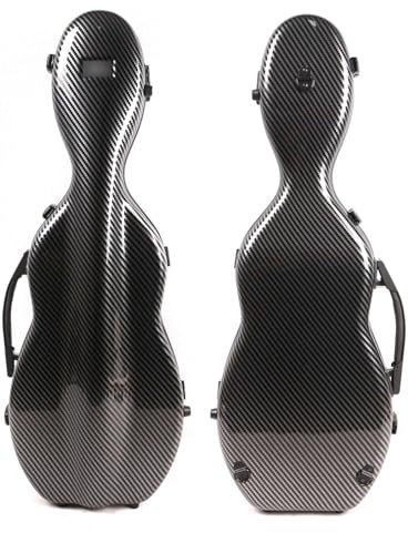 WUQIMUSC Geigenkoffer 4/4 volle Größe Composite Kohlefaser Hartschalenkoffer Starker Griff Rückengurte Weiche Polsterung (schwarz), CASE-21