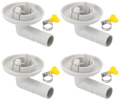 PATIKIL Conector de Manguera de Drenaje para Aire Acondicionado de 27 mm, 4 Piezas de Conector de Drenaje Universal con Abrazadera, Estilo Blanco 9