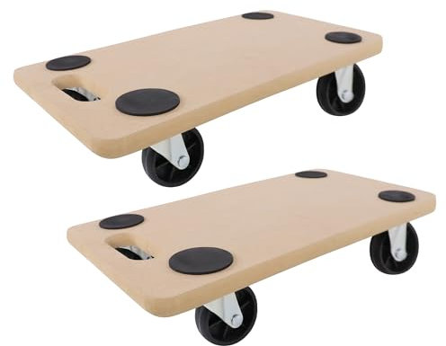 XMTECH Transportroller 580 x 290 mm, 200 kg Maximal Tragkraft, Rollbrett MDF Möbelroller Möbelhund Roller, inkl. Gummipads, Für Umzug & Werkstätten (2 Stück)