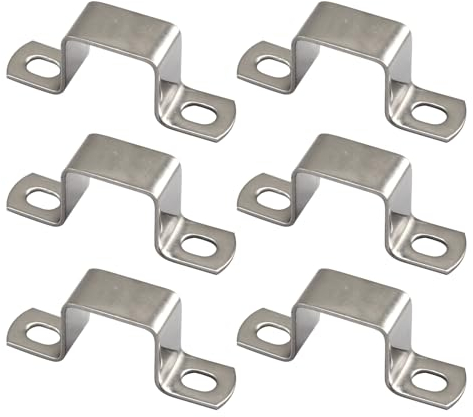 (6 piezas) 35x35mm abrazadera cuadrada de tubo de acero inoxidable 304 en forma de U soporte de conector de puntal abrazadera de tubo hebilla abrazadera de cable