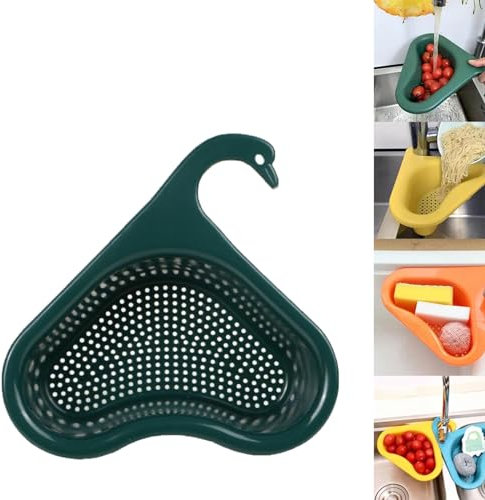 HIDRUO Strainer Pro, Faucet Hanging Filter Basket, Kitchen Sink Drain Basket Swan, Sink Bounce Core Drain Strainer, Multifunctional Drain Basket (B)