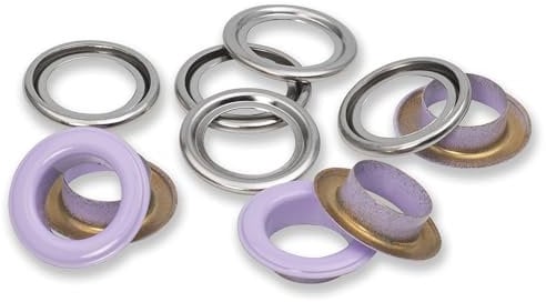 Prym 542568 Ösen mit Scheiben, 14 mm, lila/silberfarbig