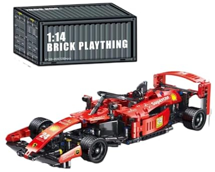 CIJINAY Technik Sportwagen Modellbausatz für Ferrari F1, 580 Klemmbausteine Technik Bausteine Rennwagen Bausatz, MOC Auto Modellbauset Rennauto Spielzeug Geschenk für Erwachsene Kinder