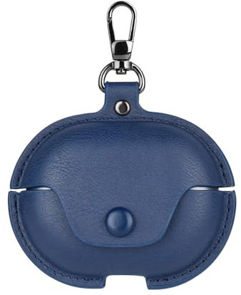 CasurvivePro Custodia per cuffie business in pelle PU per Redmi Buds 4, anti-caduta in pelle, stile retrò, in pelle, blu