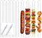 com-four® 10x Grillspieße mit Griff - 31 cm BBQ Doppelspieß aus rostfreiem Edelstahl 430 - Schaschlikspiesse mit Doppelzinken zum Fixieren von Fleisch, Fisch, Gemüse (10 Stück – Edelstahl rund)