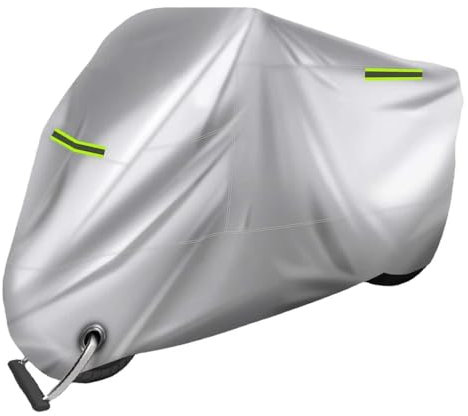 GDUTBC Motorbike Cover for Yamaha YZF R1 1999-2024, Outdoor Oxford Fabric Motorcycle Cover with Reflective Strip Waterproof Sunproof Dustproof Rip Proof,A Silver