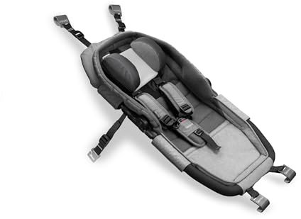 Qeridoo Hängematte Plus Limited Edition Theraline, ergonomisch, weich und stützend, ideal für Babys, kompatibel mit Qeridoo Fahrradanhängern. Neben der Hängematte kann kein weiteres Kind Platz nehmen.