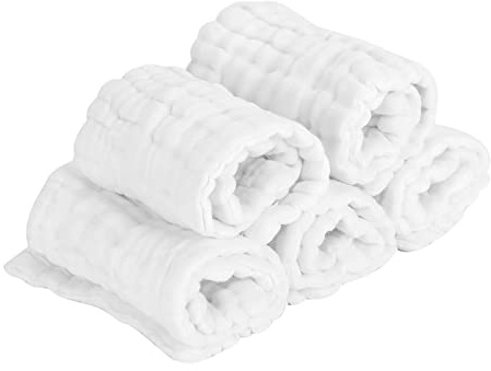 Baumwollwindel, Wiederverwendbar, Solide, Lässig, für Säuglingsbabys, Stoffwindeln, Windeleinlagen, Einsatz für Babys (WHITE)