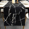 ViaElayu Tischläufer Modern Schwarz Weiß Marmor Textur Abstrakte Abwaschbar Outdoor Frühling Landhausstil Vintage Bauernhaus Rechteckige Tischdecke Küche Tisch Läufer Party Deko 33x183 cm