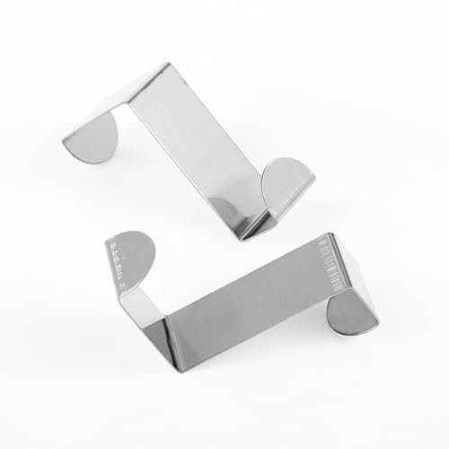 Sibba 4x Türhaken Edelstahl Türhaken zum Einhängen Funktionale Kleiderhaken Türgarderobe Haken Garderobenhaken Aufhängung Türhakenleiste für Tür Küchenschränke Badezimmer Kommodenschublanden Silber