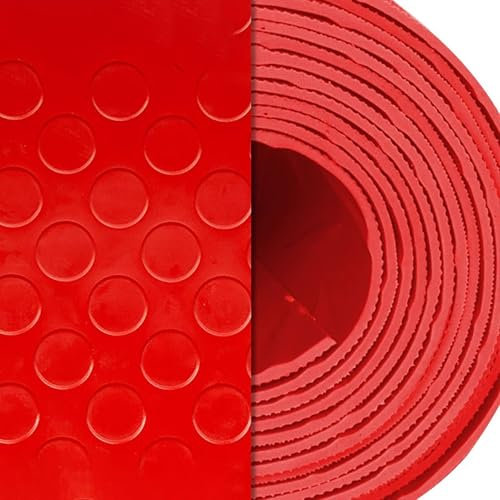 Elitix Coin Pattern Floor Mats 1/8 Thickened, Sheet Vinyl Flooring Commercial Gym Vinyl Rolls, Helm Pad for Boats Extra Thick Anti Fatigue Floor Mat(Red,WxL 2.5mx5m(98.4x196.8))
