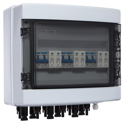 Solar Kombinationskasten Zählerschrank 6-Saitige PV-Kombinationsbox mit Blitzschutz IP65 IK10 für Solarpanel-Gitter und Netzunabhängiges Solarstromsystem