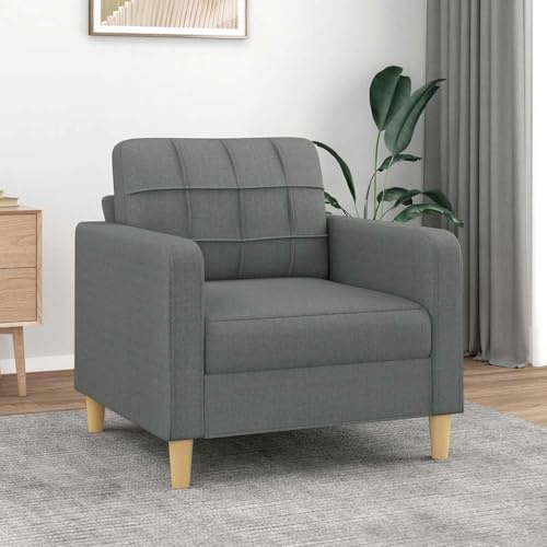 ACAGALA Sofasessel mit Armlehnen 60 cm Breite Fernsehsessel Relaxsessel für Wohnzimmer & Schlafzimmer | Moderner Stoffbezug | Dunkelgrau