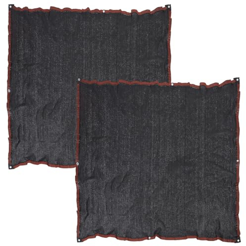 jojofuny Sonnenschutznetz 2X2m Schwarz Hitzebeständig mit Einfassung Wiederverwendbares Sichtschutzgewebe für Terrasse und Balkon Tragbares Sonnenschutzgewebe für Outdoor