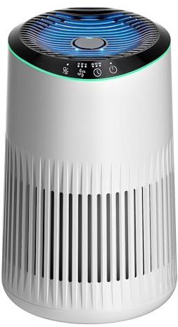 MERONTE Luftreiniger für Schlafzimmer Zuhause, Luftreiniger Allergiker für Schlafzimmer Büro Raucherzimmer, Hepa Filter, Air Purifier, 1 Pack+3 Modi