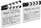 Relaxdays 2 x Filmklappe Holz, Regieklappe zum Beschriften, Clapperboard, Szenenklappe, Hollywood Deko, HxB: 26 x 30 cm, weiß