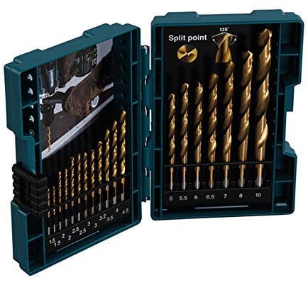 Makita D-67527 - Set di punte in metallo Hss-Tin da 19 pezzi