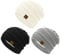 Durio Mütze Damen Winter Strickmütze Grobstrick Warme Beanie mit Innenfutter 3er Set C