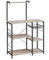 VASAGLE Baker's KKS035B02 - Estante para microondas con cesta de alambre, 6 ganchos S, almacenamiento de herramientas para condimentos, ollas y sartenes, Greige & Black