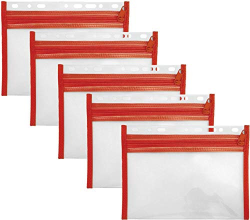 Veloflex Sammelmappe Velobag, Ordnungsmappen Dokumentenmappen, abheftbar (rot, XXS, A5 | 5er Pack)