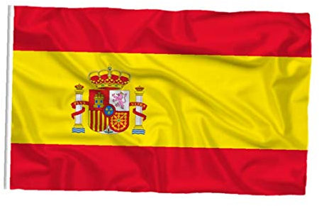 BYFRI 35.4x59 Pouces Grand Drapeau Grande Espagne Drapeau Bannière Polyester Imprimé Espagne Drapeau National Laiton, Oillets