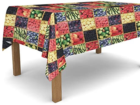 Banzaii Tovaglia in PVC Cerata Antimacchia Resistente a Sole e Intemperie Facile Da Tagliare Nella Misura Che Vuoi - Frutta 140x100 cm