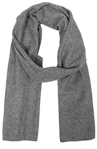 Zwillingsherz Schal aus 100% Kaschmir - Hochwertiger Strickschal Uni im Waffle Design für Damen Jungen Mädchen - XXL Hals-Tuch und Damenschal - Strick-Waren für Sommer und Winter - mgrau
