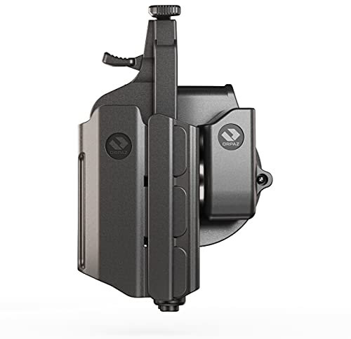 Orpaz T40 Adjustable and Modular G45 Holster Compatible with OWB Glock 45 Holder with Light/Laser/Sight/Optics, Medium, Paddle & G45 Mag Holder - Will Secure Your Handgun with a Tactical Appearance