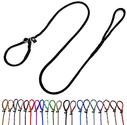 Retriever Hundeleine/Agility Leine/Moxonleine mit Zugstopp 1,30m / 1,50m / 1,70m / 2m für kleine Hunde/mittlere und große Hunde bis 50 KG (1,30m kleine Hunde (8mm), Schwarz)