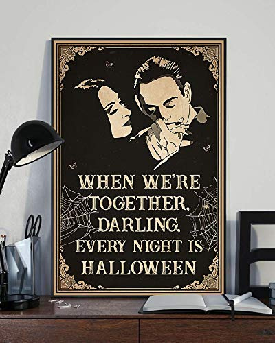 TammieLove The Addams Family Poster Poster con marito e moglie Gomez Addams Morticia Addams Poster in metallo con cartello in latta 20,3 x 30,5 cm