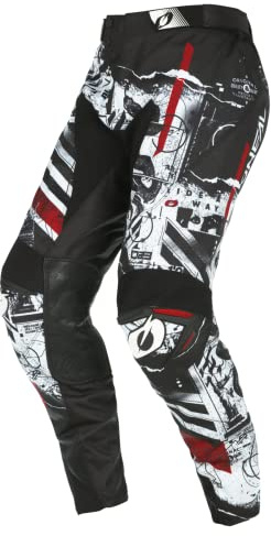 O'NEAL | Motocross-Hose | Enduro Motorrad | Strapazierfähige Denierstoffe, Mit großer Bewegungsfreiheit, Athletische Passform | Pants Mayhem Scarz V.22 | Erwachsene | Schwarz Weiß Rot | Größe 32/48