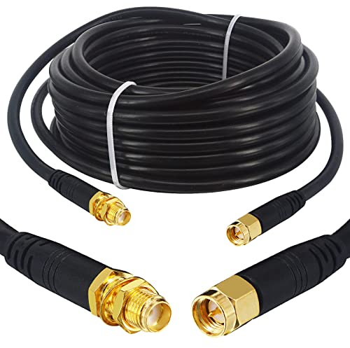 Boobrie Upgraded WIFI Antenna Cable 15M Low Loss RG58 SMA Male to SMA Female Cable RG58 50 ohms SMA Antenna Extension SMA Coaxial Pigtail Jumper Cable for PCI Card Access 3G 4G LTE WiFi Router