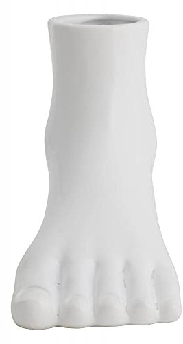 Nordal Vase Aruba in Fußform in Weiß aus Keramik, 19,5 x 26 cm