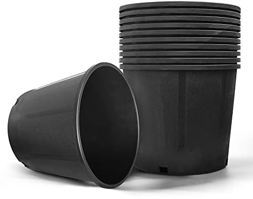 HOSTIC Lot de 10 pots de pépinière flexibles de 10 litres avec trous de drainage en plastique pour intérieur et extérieur