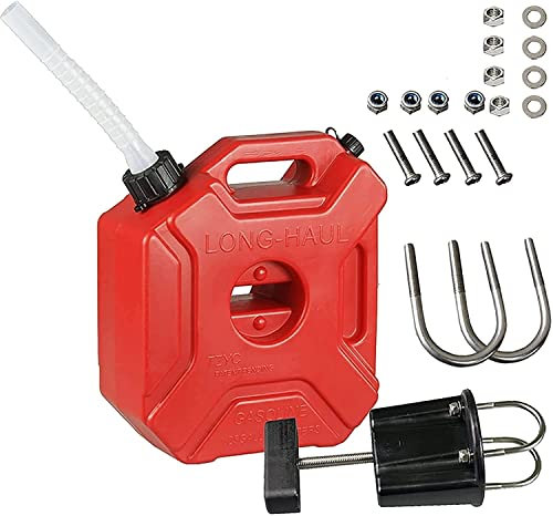 bidon Combustible Latas De Gasolina De Plástico Rojo De 3L/5L, Bidón De Tanques De Combustible, Bidón De Coche con Soporte, Contenedor De Aceite Diésel De Combustible De Almacenamiento para Viajes De
