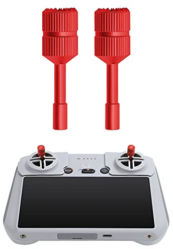 2 pz 26.35mm Allunga Joystick Rocker In Lega di Alluminio e 2 pz Rocker Governatore per DJI RC Mavic 3 Mini 3 Pro Telecomando (Rosso)