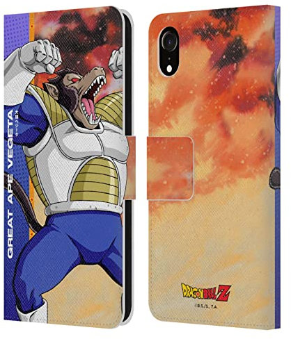 Head Case Designs Officially Licensed Dragon Ball Z Great Ape Vegeta Saiyan Arc Characters Leather Wallet Case Compatible With Apple iPhone XR