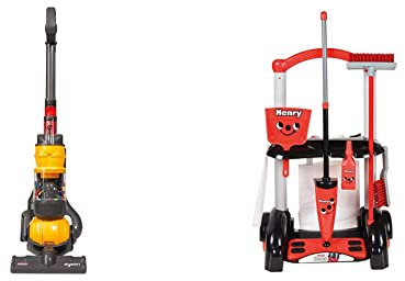 Casdon Dyson Ball | Miniature Dyson Ball Replica For Children Aged 3+ & Henry Cleaning Trolley | Henry-Inspired Toy Cleaning Trolley For Children Aged 3+ | Wheels Around From Room To Room!